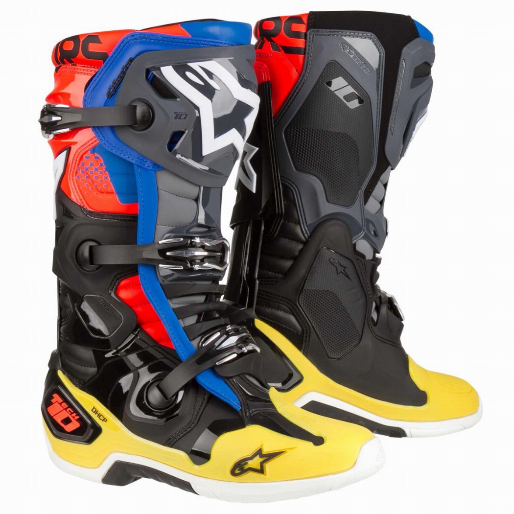 Tech 10 Boots Black/yellow/blue/red Fluo -
